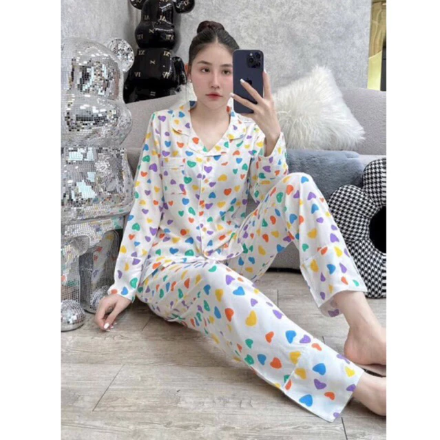 Đồ bộ tole lanh Pijama VNXK F21 dài tay mặc nhà cho nữ Tiệm nhà Nghi Linh