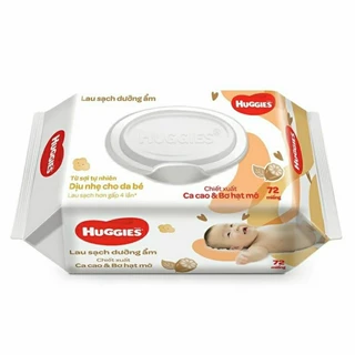 Combo 5 gói Khăn ướt Huggies Cacao và bơ 72 tờ, không mùi 64 tờ, 80 tờ