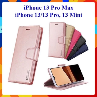 [Freeship] Bao da dạng ví iPhone 13 Pro max, ip 13, 13 Pro, 13 mini hiệu Hanman, có nắp gập, ngăn đựng thẻ tiền tiện lợi