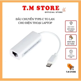 Bộ Chuyển Đổi Kết Nối Mạng LAN Tốc Độ Cao Type C sang LAN Cho i-Phone / i-Pad / RJ45 Ethernet