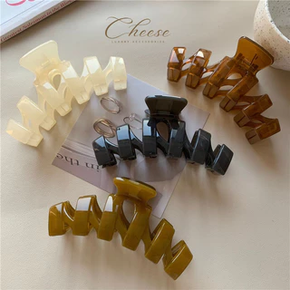 Kẹp tóc càng cua cỡ lớn 11cm hình ziczac màu thạch Jelly trong suốt bằng nhựa Acrylic cao cấp phong cách Hàn Quốc cho nữ