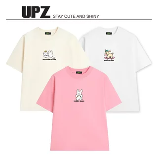 UPZ Áo Thun Cotton Unisex Form Rộng Tay Ngắn In Hoạ Tiết HAPPY MAIL/ WEEKEND PLANS/ ANGRY BOSS (3 Màu)