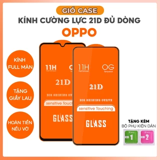 Kính cường lực 21D Oppo Full Màn hình Reno 3 4 5 6 7 7z 8 8z 8T, Reno3 Reno4 Reno5 Reno6 Reno7 Reno8 Pro 4G 5G