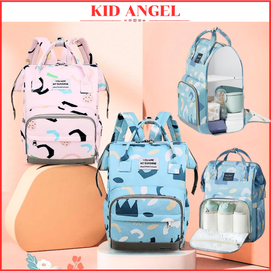 Balo bỉm sữa balo giữ nhiệt bảo quản sữa mẹ chống thấm nước cao cấp KID ANGEL BL1