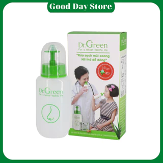 Bình xịt rửa mũi cho Trẻ Dr Green 240ml - Tặng kèm 10 gói muối biển nha đam