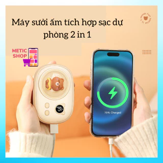 Máy Sưởi Mini Cầm Tay Hoạt Hình Dễ Thương Giúp Làm Ấm Tay Kiêm Sạc Dự Phòng Pin 5000mAh(METIC SHOP)