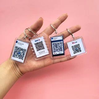 Móc khoá in mã QR code tài khoản ngân hàng theo yêu cầu