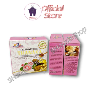 01 Cục Xà Bông Trắng Da Thanaka Hoa Hồng & Mật Ong Rose Collagen & Honey Whitening Soap K.Brothers Thanaka 60gram Thái L