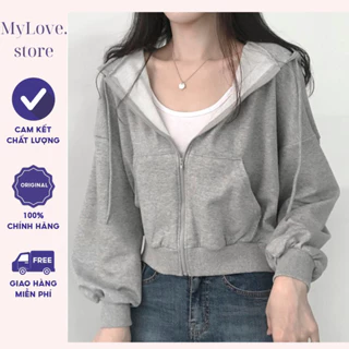 Áo Khoác Hoodie Croptop Dáng Rộng,Áo Khoác Croptop Ôm Body Siêu Xinh Phong Cách Hàn Quốc