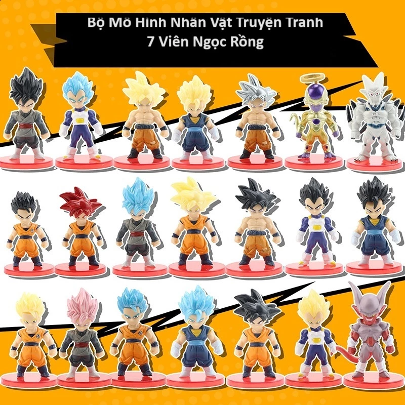 Mô hình Dragon Ball chibi nhân vật 7 Viên Ngọc Rồng Songoku cao 7cm - Trang Trí Để Bàn,Quà Sinh Nhật