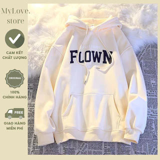 Áo Hoodie  Form Rộng Unisex, Áo Khoác Nỉ Hoodie  Chữ FLOW In Nổi Chất Liệu Nỉ Bông Cao Cấp