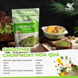 Bột chùm ngây hữu cơ (Organic Moringa Powder) - Dragon Superfoods - 200gr