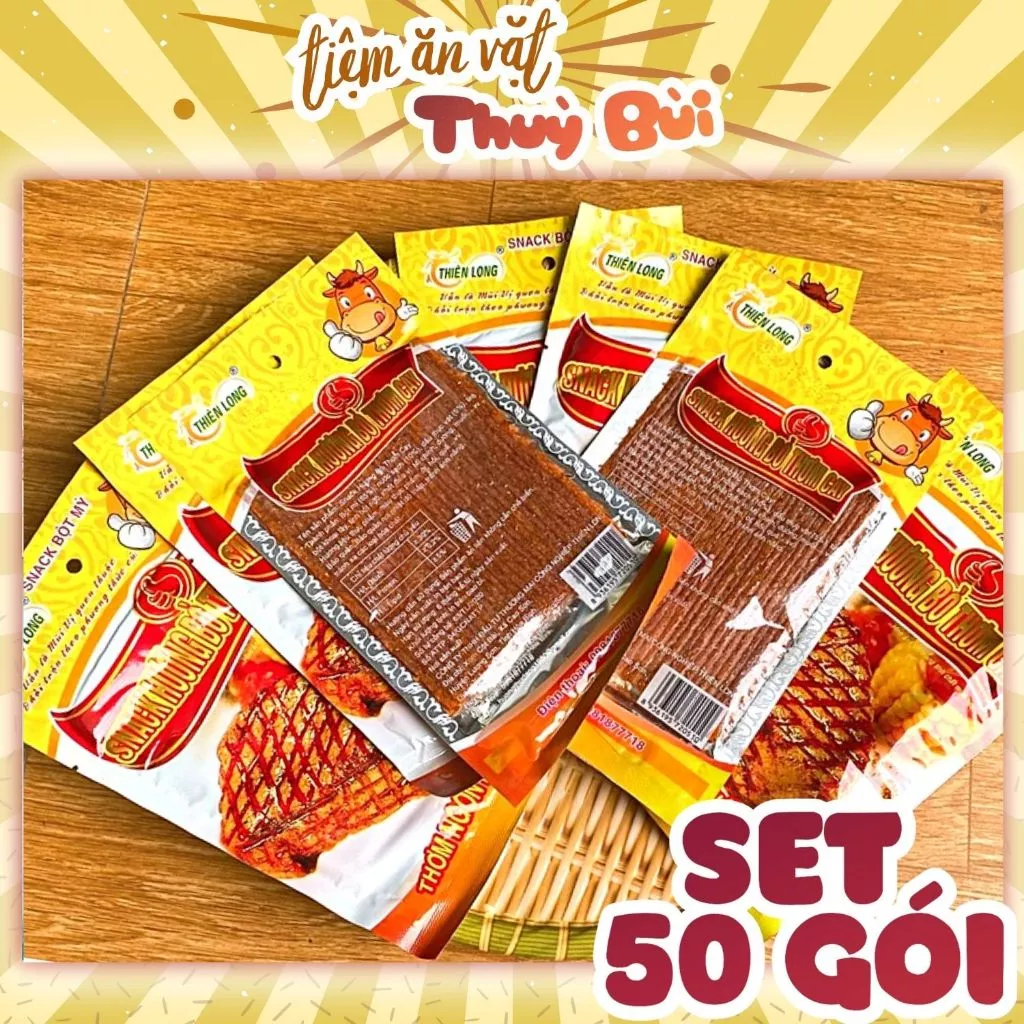 [FREESHIP ĐƠN TỪ 50k] Bịch 50 Gói Snack Bò Thơm Cay