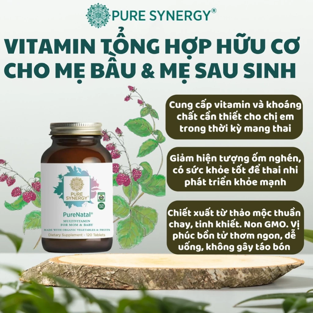 [Chính Hãng - Bay Air, Có Bill] Vitamin cho mẹ bầu và cho con bú PureNatal® Pure Synergy 120 viên