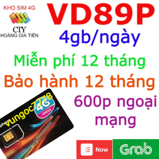 [ MIỄN PHÍ 14T ] SIM 4G VINA VD89P VD149 D159V TẶNG 6GB/NGÀY VD120M KM 2GB/NGÀY GỌI MIỄN PHÍ SUỐT 1 NĂM K NẠP TIỀN