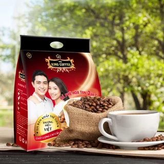 Cà Phê Hòa Tan 3IN1 KING COFFEE - Túi 45 gói x 16g - Từ hạt café Arabica và Robusta