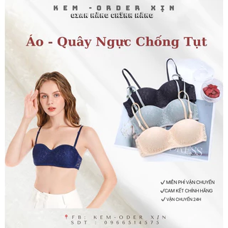 Áo Cúp Ngực Phối Ren Chống Tuột Không Gọng