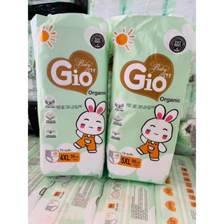 Tả quần cho bé Baby Gio Organic cao cấp chống hăm 100 miếng giá rẻ, Bỉm cho bé từ 5-20kg đủ size M tới 2XL