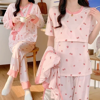 [MẪU MỚI 2023] Bộ đồ pijama bầu và sau sinh cho con bú tiện lợi cotton cao cấp