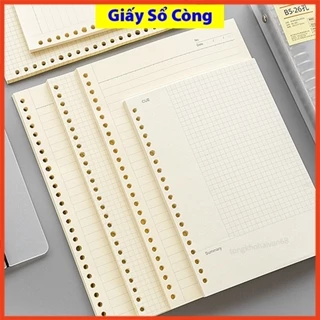 Giấy ruột sổ còng giấy refill A5 B5 A4 20 26 30 lỗ sổ còng giấy refill caro kẻ ngang nhiều lỗ thiết kế đẹp dễ sử dụng