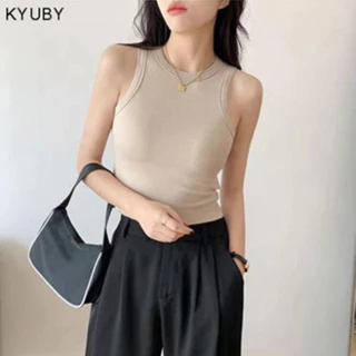 Áo croptop nữ KYUBY chất cotton - Áo ba lỗ cộc tay dáng ôm mềm mịn A36