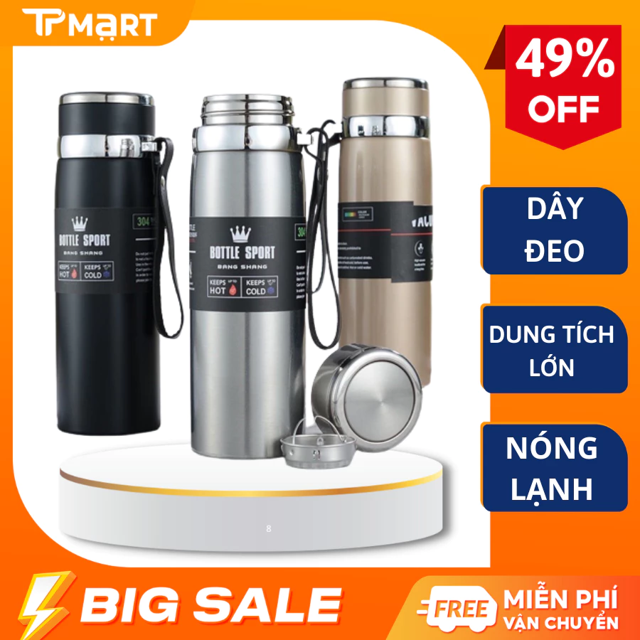 Bình giữ nhiệt inox cao cấp dung tích 1000ml, Bình nước giữ nhiệt