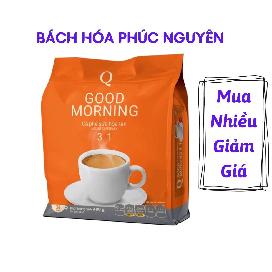 Cà Phê Sữa Hòa Tan Trần Quang Good Morning BỊCH 460G - 24 gói x 20g