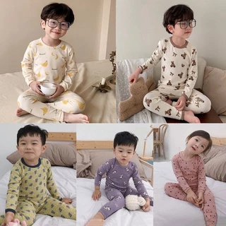 Bộ thu đông dài tay cho bé gái/ trai AMBB KIDS chất cotton mềm mịn thoải mái- Bộ ngủ dài tay cho bé