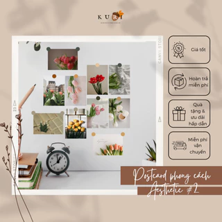 Bộ 10 postcard, tranh dán trang trí phòng phong cách aesthetic, decor tường, tranh dán tường