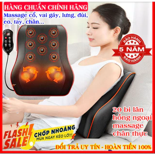 Gối Massage cổ vai gáy thế hệ mới, Máy massage hồng ngoại, Có điều khiển thông minh, Hỗ trợ mátxa toàn thân hiệu quả