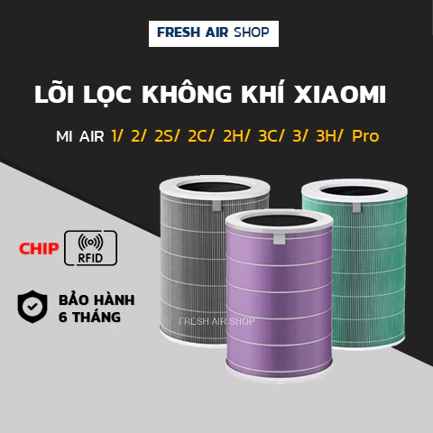 Lõi lọc không khí Xiaomi Mi Air Purifier 1,2,2H,2C,2S,3C,3/3H,Pro, bộ lọc không khí Xiaomi, màng lọc Xiaomi có Chip RFID