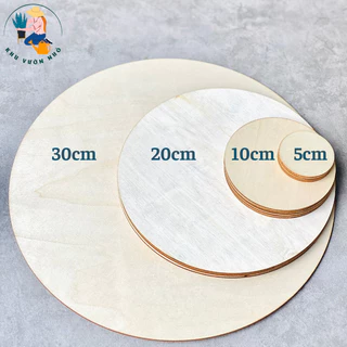 Miếng gỗ tròn tự nhiên làm handmade, tô màu trang trí dày 2mm có nhiều kích thước