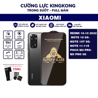 Kính cường lực KingKong Xiaomi REDMI 10-NOTE 10 5G / NOTE 10T 5G / POCO M3 PRO -M3 PRO full màn trong suất , màu đen ,bề