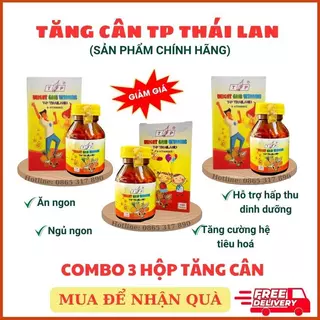 Tăng cân TP Thái Lan, combo 3 hộp vitamin tăng cân TP thái lan hộp 100 viên mẫu mới hiệu quả tăng từ 2 đến 6kg