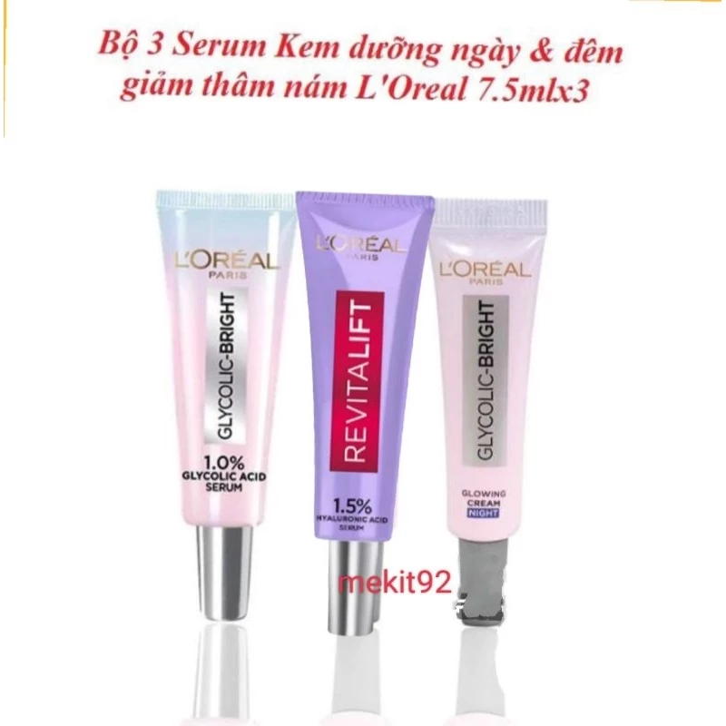 (7.5ml) Serum siêu cấp ẩm Loreal - serum Loreal dưỡng sáng mờ thâm - kem Loreal dưỡng sáng mờ thâm ban đêm