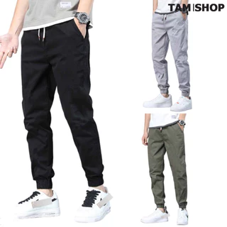 Quần jogger zip, quần Kaki khoá chân vải giãn - Quần jogger nam Hàn Quốc xuất xịn, quần dài chất co giãn ống chun