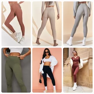 Quần legging tập gym/yoga thun gân hàng xuất hiệu Prettylittlething