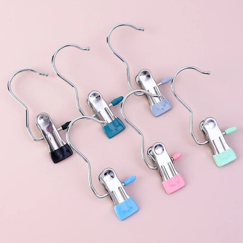 [ Xả Kho] Móc Kẹp Đơn - Móc Kẹp INOX Treo Quần Áo, Tất, Đồ Dùng Nhỏ Gọn Siêu Tiện Lợi