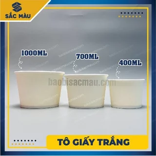 Set 10 Tô Giấy Trắng - Có Kèm Nắp 400ml - 700ml - 1000ml