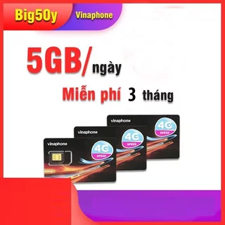 Sim 4G Vinaphone BIG50Y Tặng 5GB/ngày Trọn Gói 3 Tháng