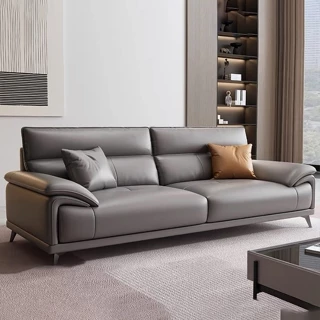 Ghế văng sofa bọc da tựa yếm decor phòng khách