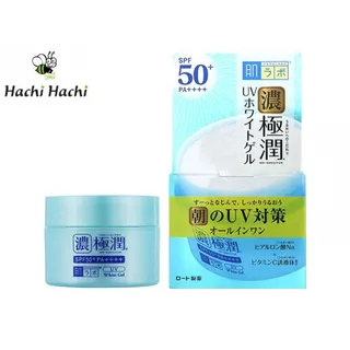 Gel dưỡng ẩm chống nắng Hadalabo Rohto 7 in 1 Koi Gokujyun 90g, SPF50+ PA++++ - Hachi Hachi Japan Shop