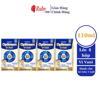 [Date T10/24] Lốc 4 hộp Sữa bột pha sẵn Optimum Gold - hộp 110ml