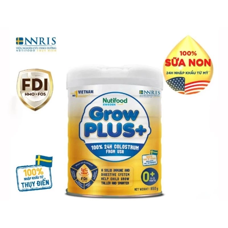 Sữa bột grow plus vàng sữa non nutifood 0+ 800g