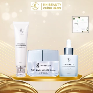 KN Beauty - Combo 3 bước Ngừa Nám Trắng Da: Kem dưỡng + Serum + Sữa rửa mặt tặng 02 mặt nạ Safron