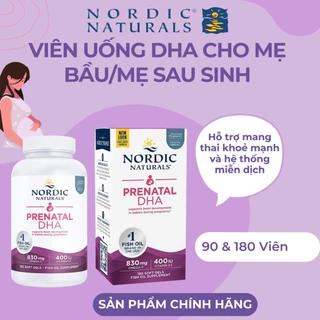 [Date 2026] Viên Uống Prenatal DHA Nordic Naturals Bổ Sung Omega-3 cho Mẹ Bầu/ Mẹ Sau Sinh - 90v 180v - Hàng Mỹ Bay Air