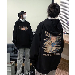 Focus local brand fashion vintage plain hoodie đen long sleeve oversized Áo khoác nỉ unisex ulzzang 100%cotton