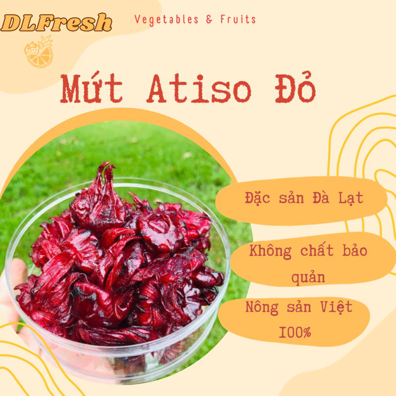 Mứt atiso đỏ DLFresh hoa atiso đỏ sấy chua ngọt vị tự nhiên 250g