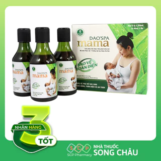 Xông Tắm Sau Sinh Dao'spa Mama, hộp 3 chai (250ml/chai) tặng 1 tắm bé Dao'spa baby 150ml - DK Pharma