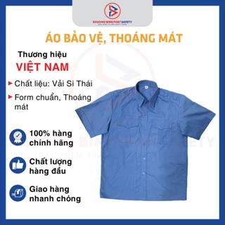 Áo đồng phục bảo vệ xanh biển ngắn tay/ form chuẩn/ thoáng mát dùng cho nhân viên bảo vệ, công trình